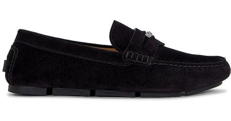 versace jeans driving shoes in black suede|Shop Versace Suede Driver Loafers .